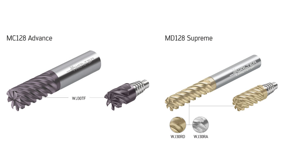  Das Walter VHM-Fräserprogramm MC128 Advance und MD128 Supreme 